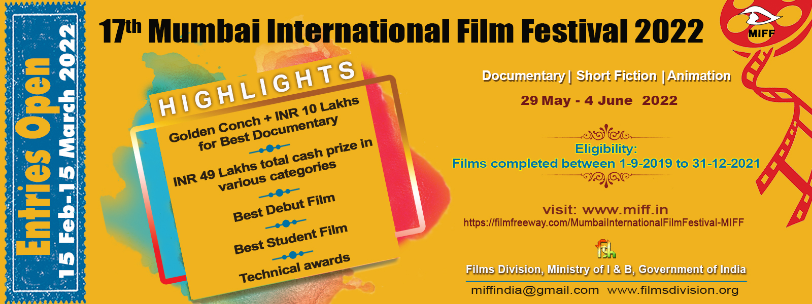 17th edition of Mumbai International Film Festival (MIFF)
